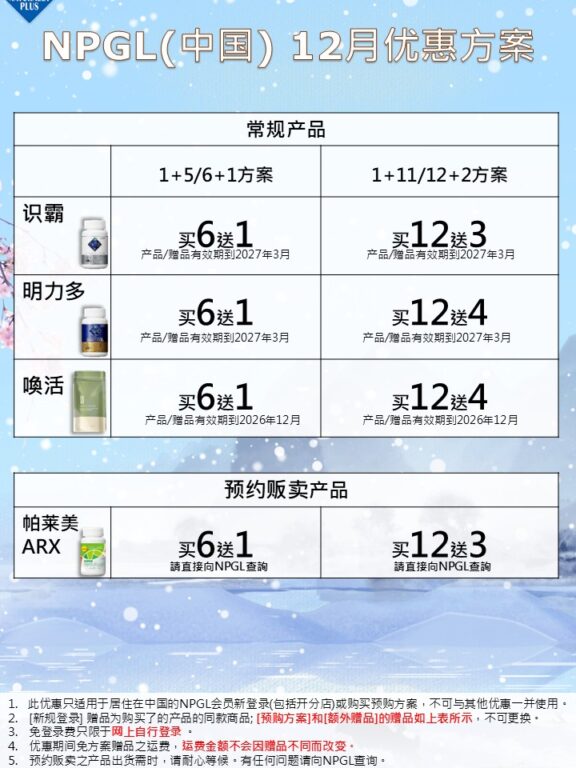 NPGL 12月基本优惠方案