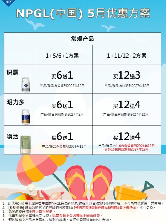 NPGL 5月基本优惠方案
