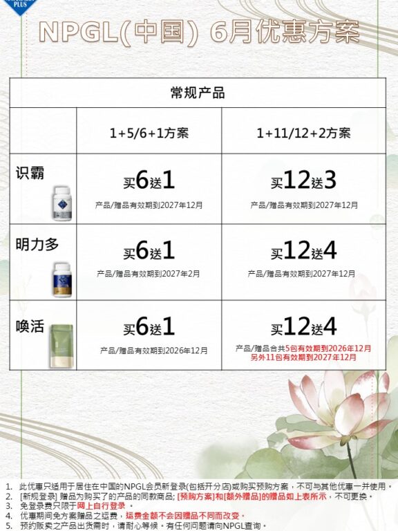 NPGL 6月基本优惠方案